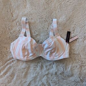 NWT Victoria Secret Bikini Top in Pink/White Stripes